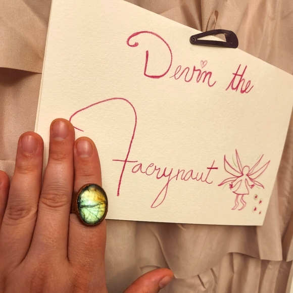 Labradorite Copper Electroform Ring Size 8 - Picture 2 of 4